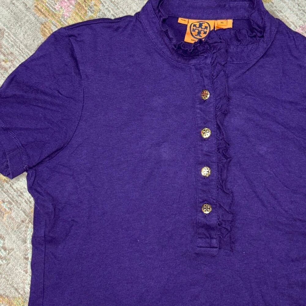 Tory Burch purple shirt sz xl - Picture 3 of 4